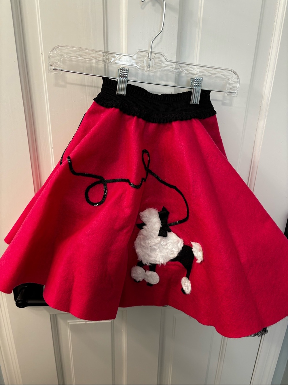 Toddler girls hot pink poodle skirt